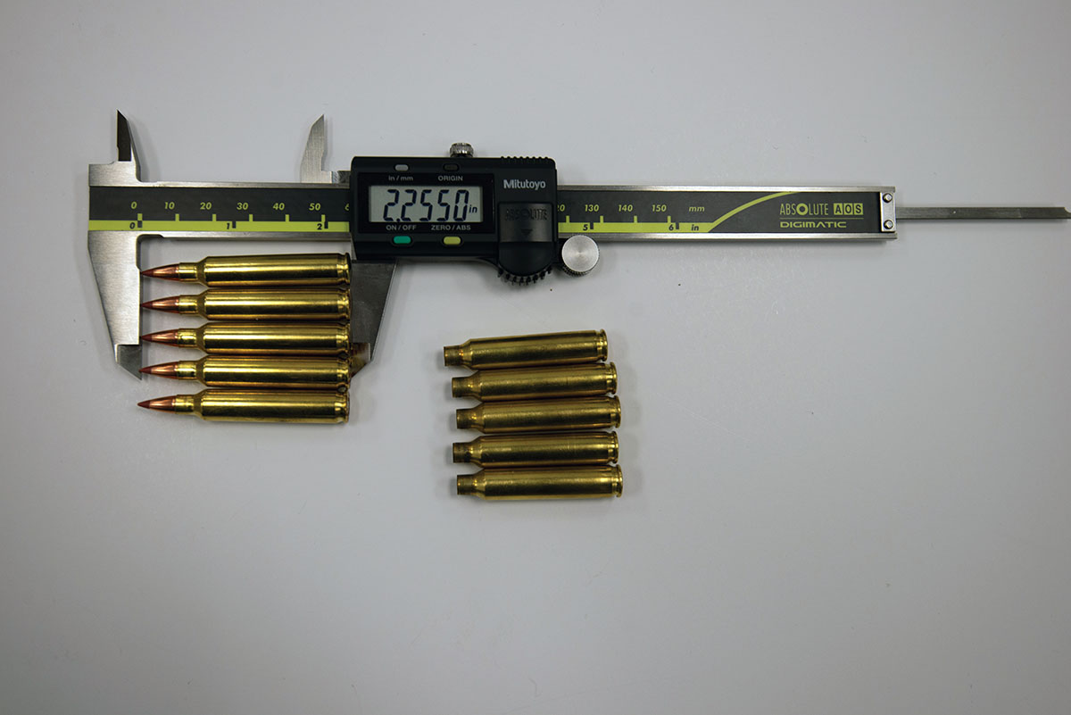 Ensuring bullets are seated to uniform depths when working with cartridges with relatively low case capacities will aid in consistency. In addition, trimming cases will aid in uniform seating depths and should a crimp be applied, it will aid in uniform crimp and tension on the bullet.